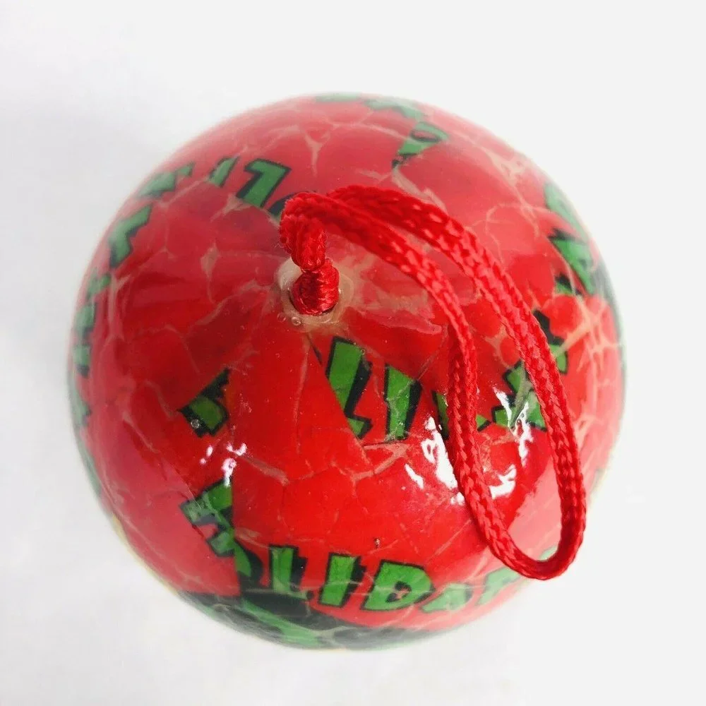 Disney Mickey Mouse Decoupage Christmas Tree Ornament‎ Red Green